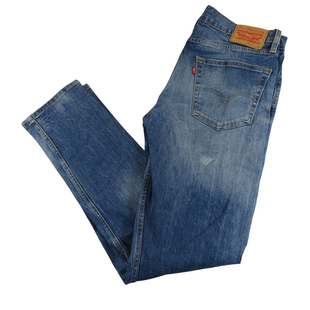 Levis Mens Jeans 502 32 x 34 Taper Fit Stretch Cotton Pocket Light Wash